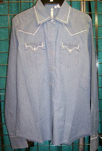 Rancho Estancia Chambray Long Sleeve Western Blouse